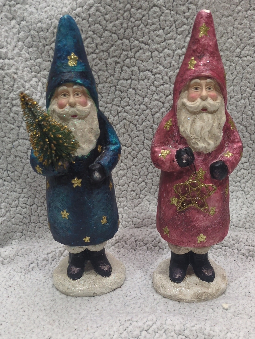 Source Unknown Blue & Pink Starry Gnome Holiday Pair